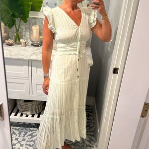 Flattering cotton flutter sleeve maxi